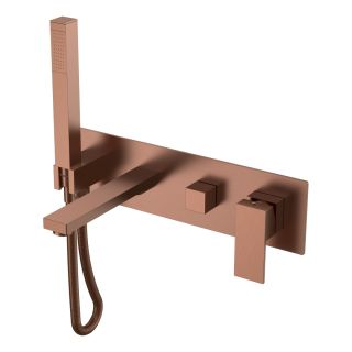 Встраиваемый смеситель для ванны Boheme Qubic 474-2-BRB брашированная бронза